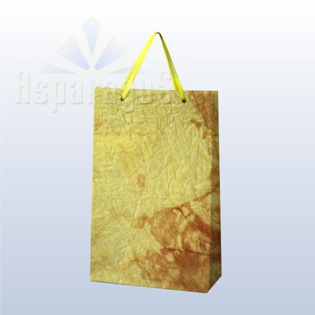 PAPER BAG WITH HANDLES 5X11X17CM/YELLOW-BROWN