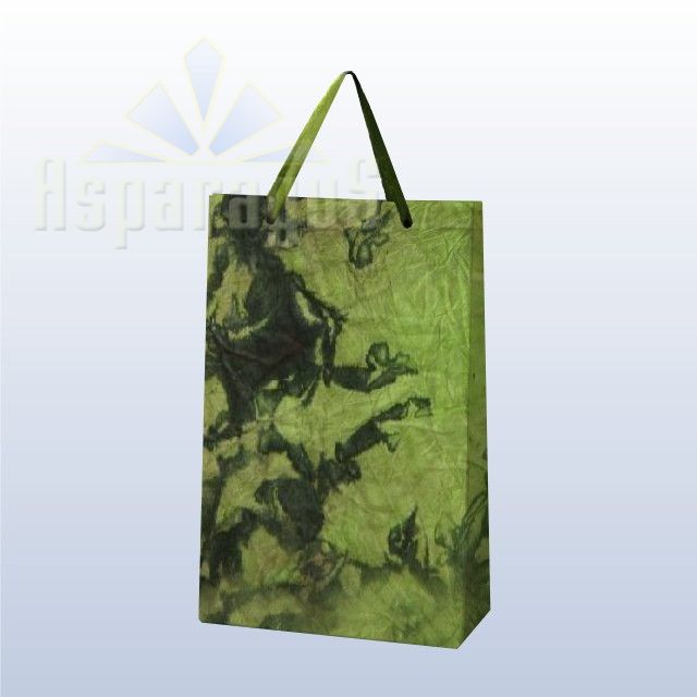 PAPER BAG WITH HANDLES 5X11X17CM/TOBACCO GREEN-DARK GREEN