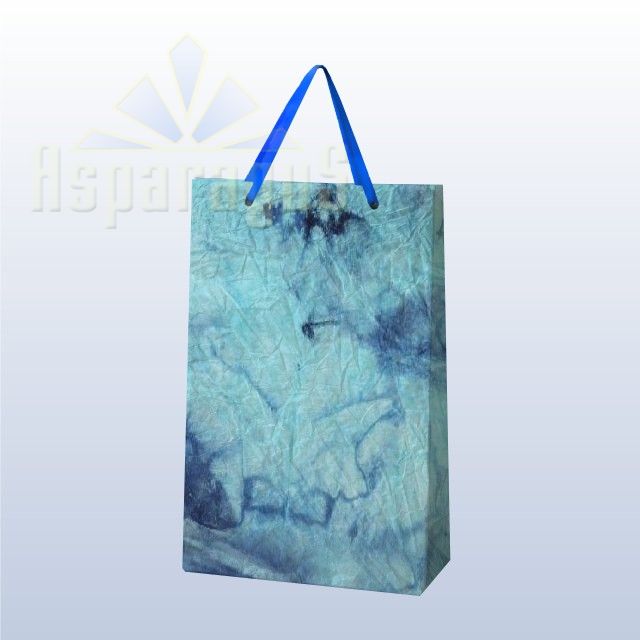 PAPER BAG WITH HANDLES 5X11X17CM/LIGHT BLUE-DARK BLUE