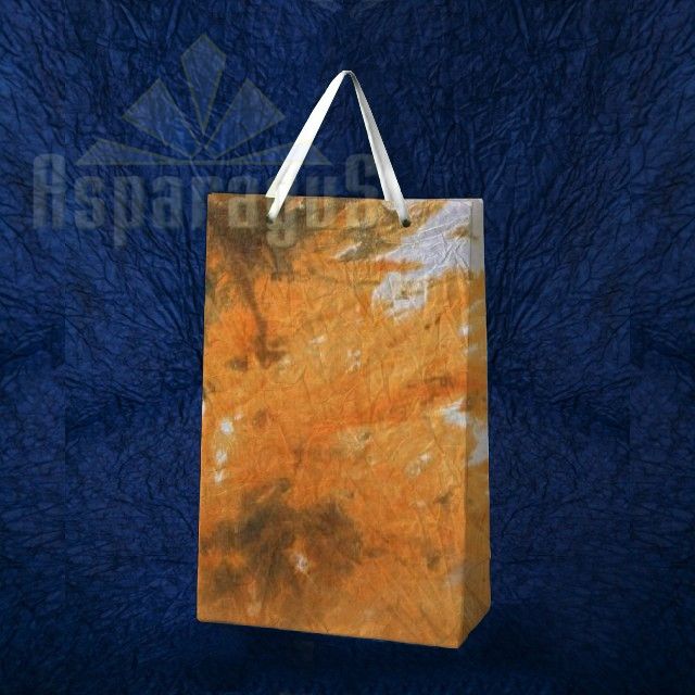 PAPER BAG WITH HANDLES 5X11X17CM/WHITE-ORANGE-GREEN