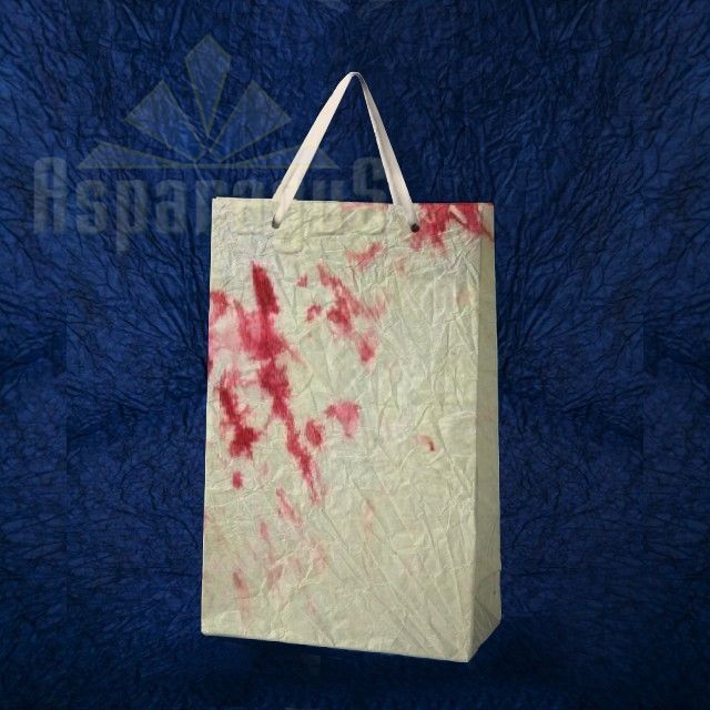PAPER BAG WITH HANDLES 5X11X17CM/CREAM-BORDEAUX