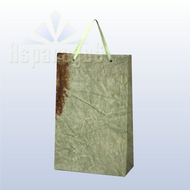 PAPER BAG WITH HANDLES 5X11X17CM/APPLE GREEN-BROWN
