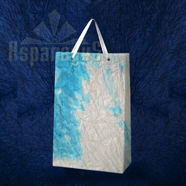 PAPER BAG WITH HANDLES 5X11X17CM/WHITE-LIGHT BLUE