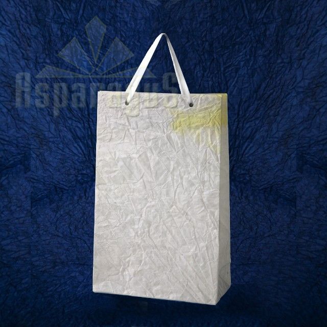 PAPER BAG WITH HANDLES 5X11X17CM/WHITE-YELLOW