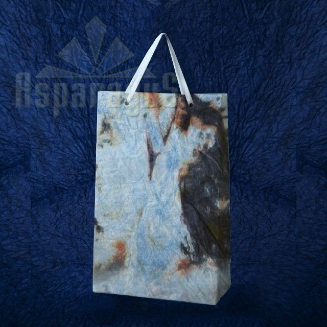 PAPER BAG WITH HANDLES 5X11X17CM/LIGHT BLUE-ORANGE