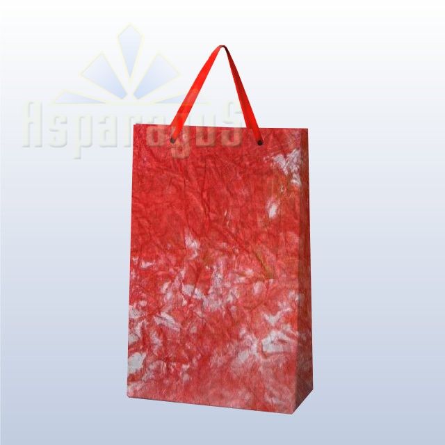 PAPER BAG WITH HANDLES 5X11X17CM/WHITE-RED