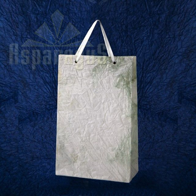 PAPER BAG WITH HANDLES 5X11X17CM/WHITE-TOBACCO GREEN