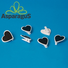 HEARTS ON CLIPS 4,5CM (6PCS/PACK) WHITE