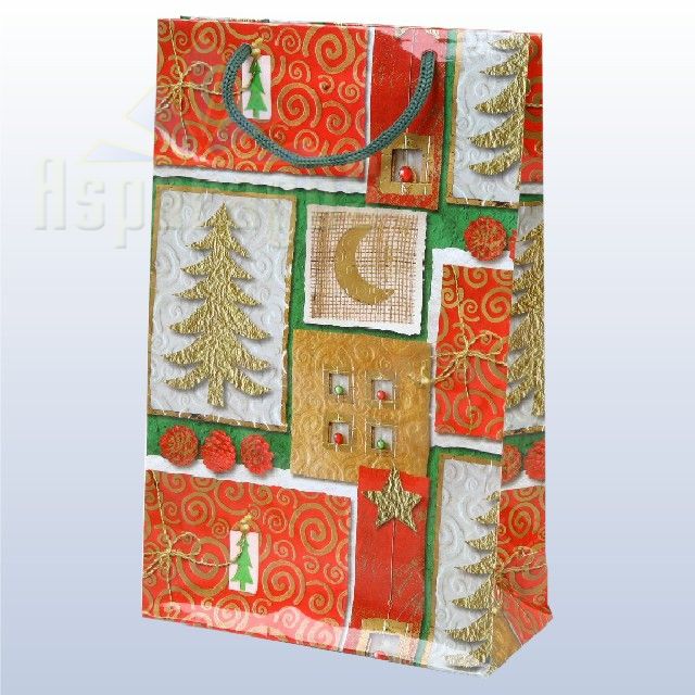 PAPER BAG WITH HANDLES LAMINATED 7X16X25CM