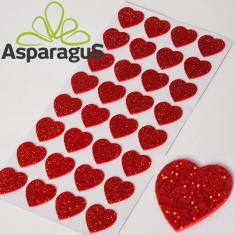 SELF-STICKING HEARTS 3CM/ RED (32PCS/PACK)