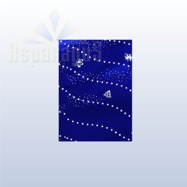 CELLOPHANE GIFT BAG METALLIC 25X40CM/ROYAL BLUE/BEAR (50PCS/PACK)
