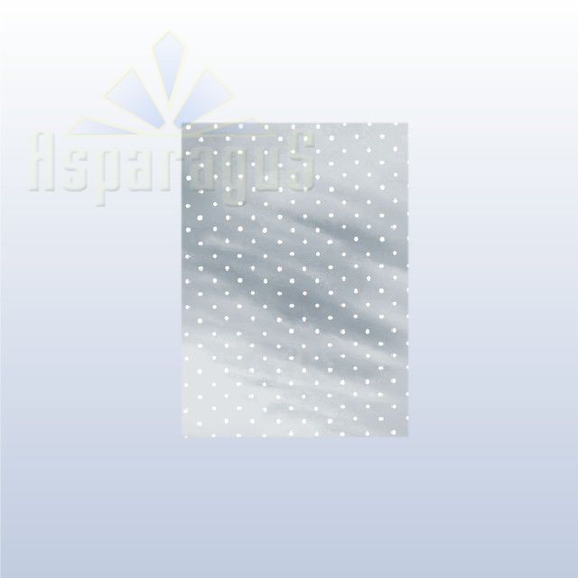 CELLOPHANE GIFT BAG METALLIC 25X40CM/SILVER/DOTTED (50PCS/PACK)