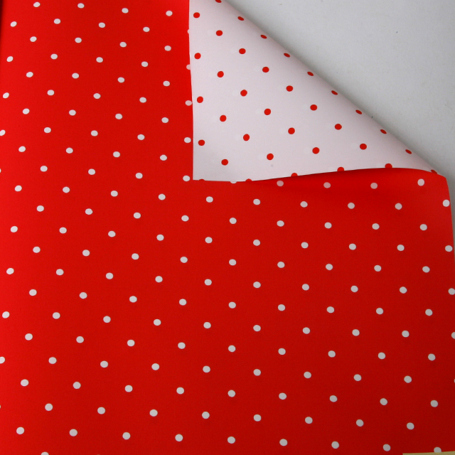 MAT FOIL SHEET 70X100CM IMPORT/WHITE-RED WITH DOTS (5PCS/PACK)