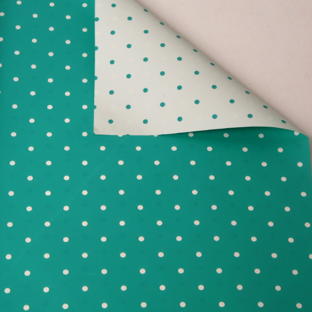 MAT FOIL SHEET 70X100CM IMPORT/WHITE-TURQUOISE WITH DOTS (5PCS/PACK)