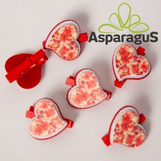 WOODEN HEARTS ON CLIPS 3,5CM (6PCS/PACK)