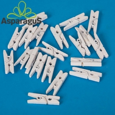 WOODEN CLIPS 2,5CM/ WHITE ( 25 PS)