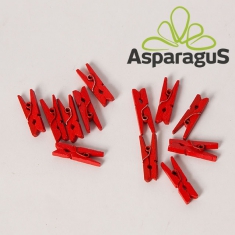 WOODEN CLIPS 3,5CM/ RED (25PCS/PACK)