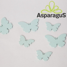 WOODEN BUTTERFLYS 5-7CM (12PCS/PACK)/ TURQUOISE GREEN
