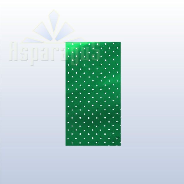 CELLOPHANE GIFT BAG METALLIC 18X35CM/GRASS GREEN/DOTTED (50PCS/PACK)