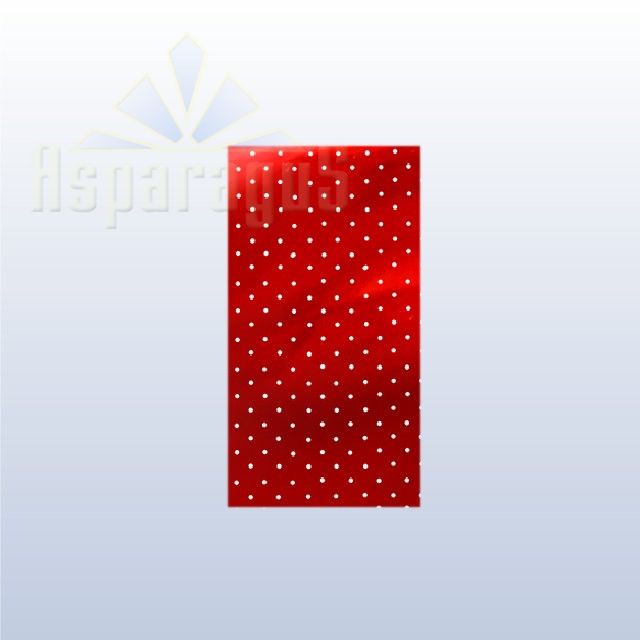 CELLOPHANE GIFT BAG METALLIC 18X35CM/RED/DOTTED (50PCS/PACK)