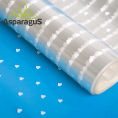 CELLOPHANE SHEET 70X100CM PAINTED/WHITE/SMALL HEART (50PCS/PACK)