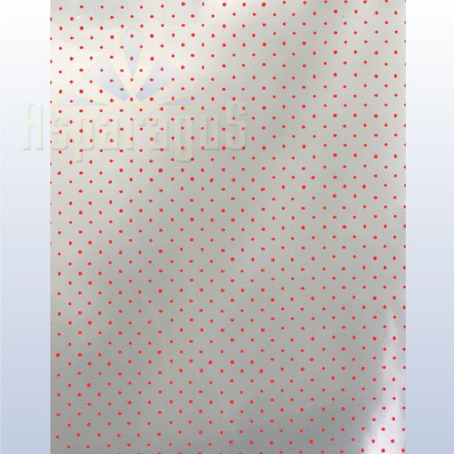 CELLOPHANE SHEET 70X100CM PAINTED/RED/DOTTED (50PCS/PACK)
