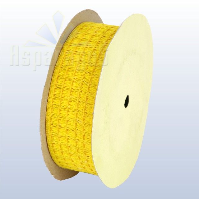 WIRED AND MESHED DECORATIVE RIBBON 4CMX10M/YELLOW