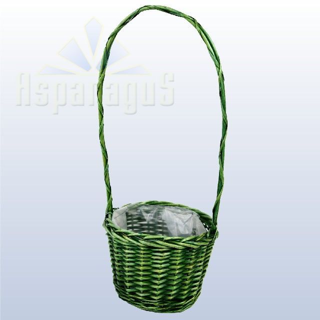 WICKER BASKET/TOBACCO GREEN