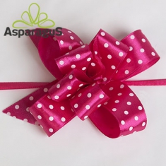 SATIN RAPID BOW WITH DOTS 25MMX50CM/ CYCLAMEN (5PCS/PACK)