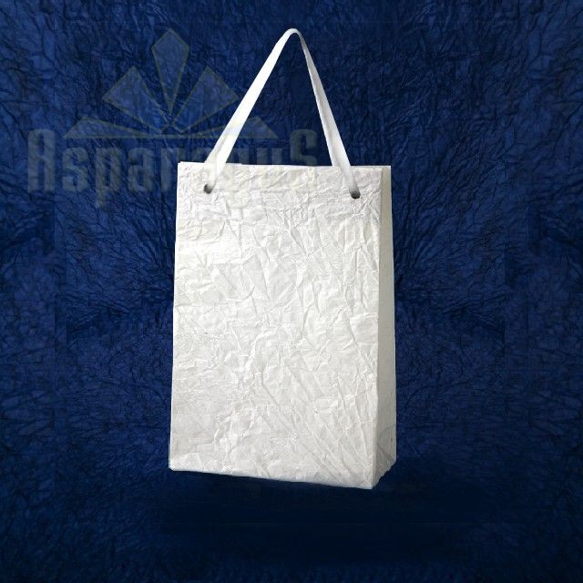 PAPER BAG WITH HANDLES 4X6X10CM/WHITE