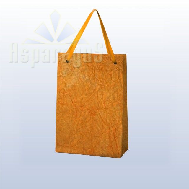 PAPER BAG WITH HANDLES 4X6X10CM/MEDIUM ORANGE