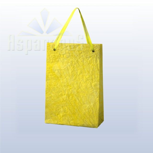 PAPER BAG WITH HANDLES 4X6X10CM/LIGHT YELLOW
