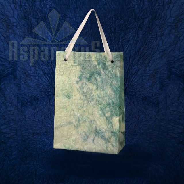 PAPER BAG WITH HANDLES 4X6X10CM/CREAM-GREEN