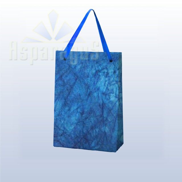 PAPER BAG WITH HANDLES 4X6X10CM/MEDIUM BLUE