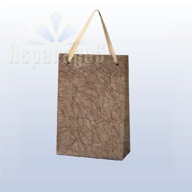 PAPER BAG WITH HANDLES 4X6X10CM/LIGHT BROWN