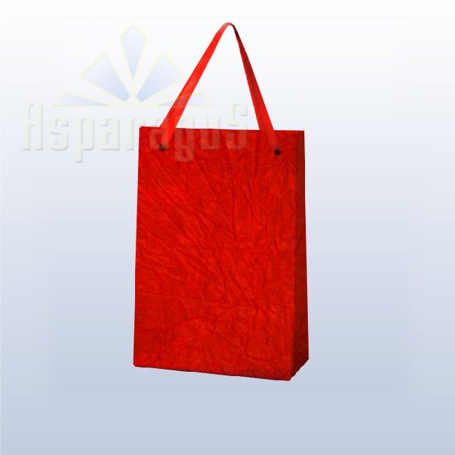 PAPER BAG WITH HANDLES 4X6X10CM/RED