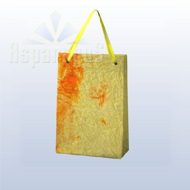 PAPER BAG WITH HANDLES 4X6X10CM/YELLOW-ORANGE