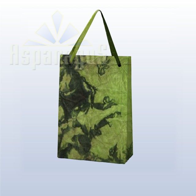 PAPER BAG WITH HANDLES 4X6X10CM/TOBACCO GREEN-DARK GREEN