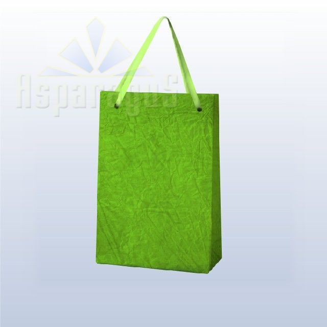 PAPER BAG WITH HANDLES 4X6X10CM/NEON GREEN