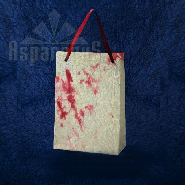 PAPER BAG WITH HANDLES 4X6X10CM/CREAM-BORDEAUX
