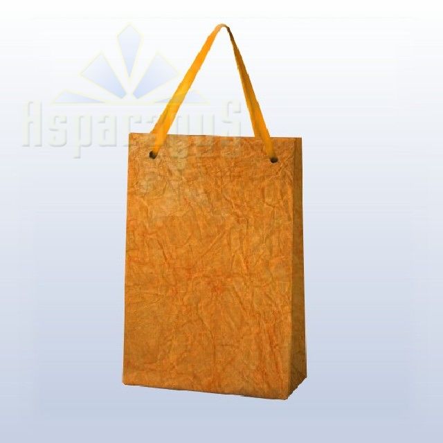 PAPER BAG WITH HANDLES 7X9X13CM/MEDIUM ORANGE