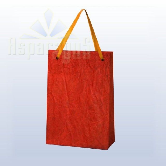 PAPER BAG WITH HANDLES 7X9X13CM/BLOOD ORANGE
