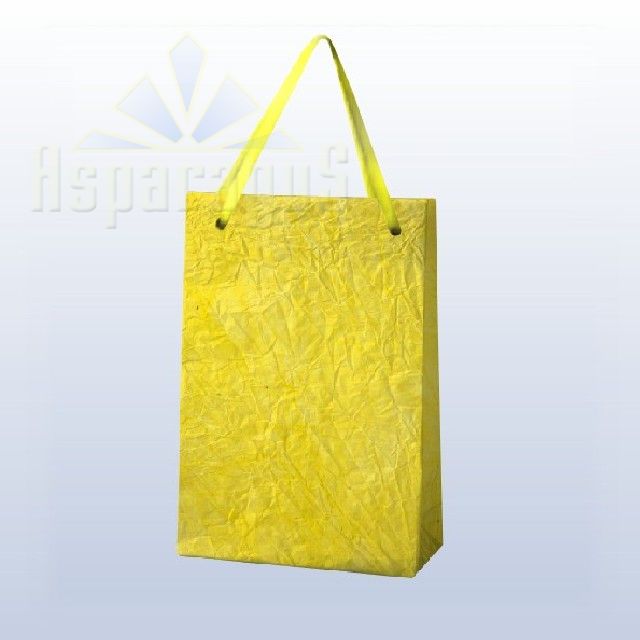 PAPER BAG WITH HANDLES 7X9X13CM/LIGHT YELLOW
