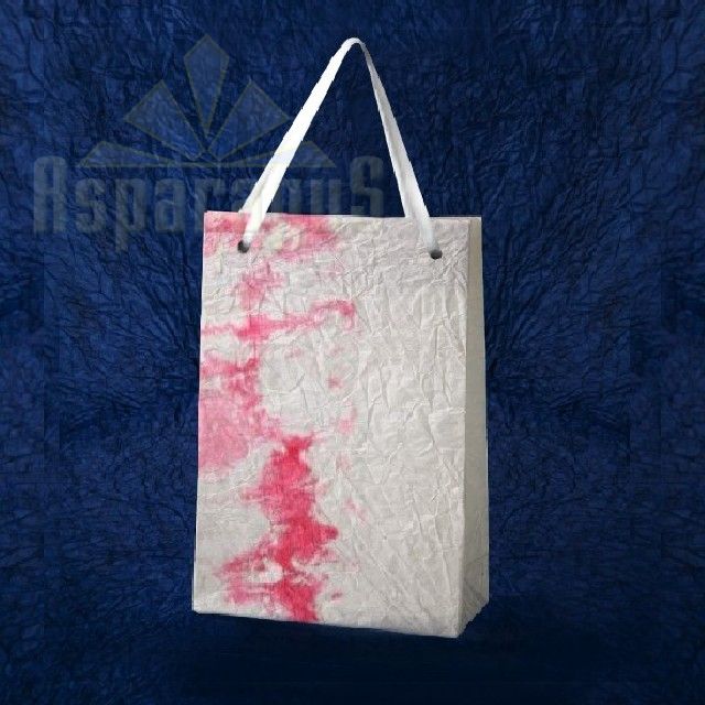 PAPER BAG WITH HANDLES 7X9X13CM/WHITE-PINK
