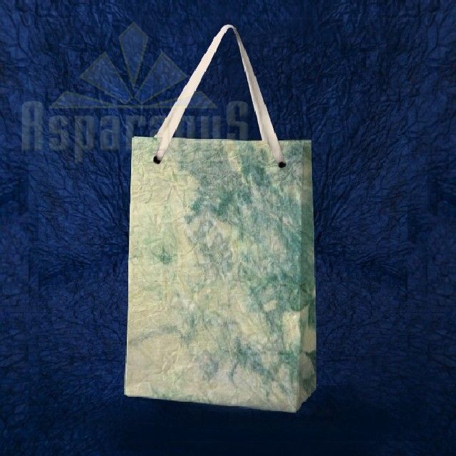 PAPER BAG WITH HANDLES 7X9X13CM/CREAM-GREEN