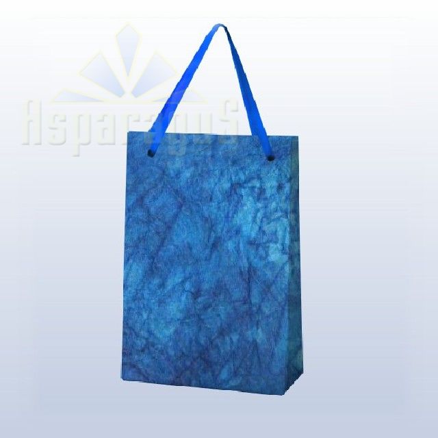 PAPER BAG WITH HANDLES 7X9X13CM/MEDIUM BLUE