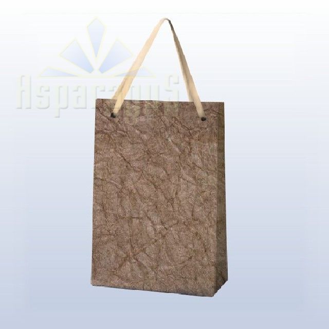 PAPER BAG WITH HANDLES 7X9X13CM/LIGHT BROWN