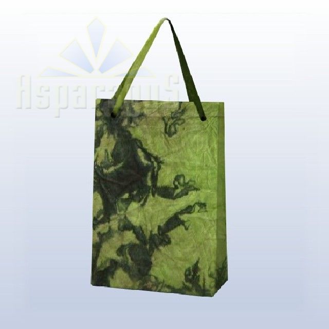 PAPER BAG WITH HANDLES 7X9X13CM/TOBACCO GREEN-DARK GREEN