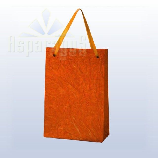 PAPER BAG WITH HANDLES 7X9X13CM/COPPER ORANGE