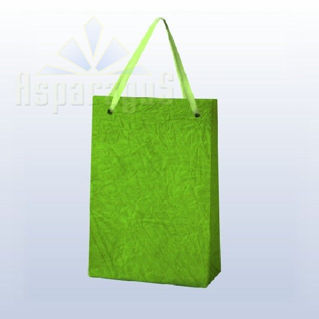 PAPER BAG WITH HANDLES 7X9X13CM/NEON GREEN